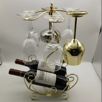 Gold Colored Home Wine Rack