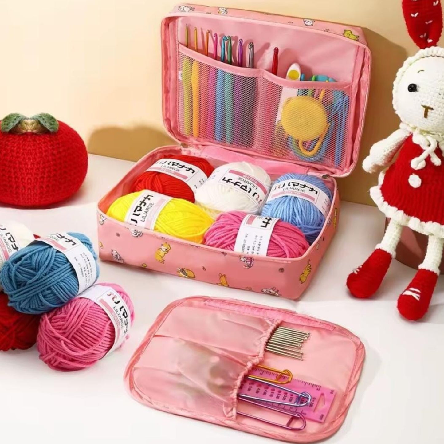 59 Piece Portable Crochet Hook and Accessory Set
