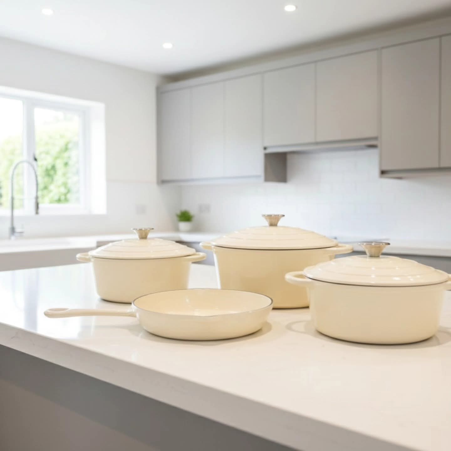 7Pc enamel cast iron cookware 