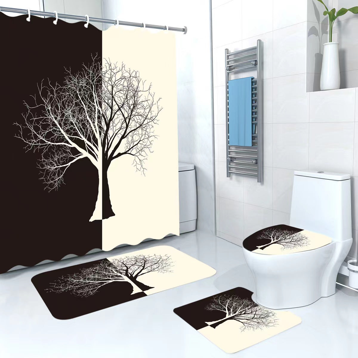 4 in 1 Bathroom woolen mats