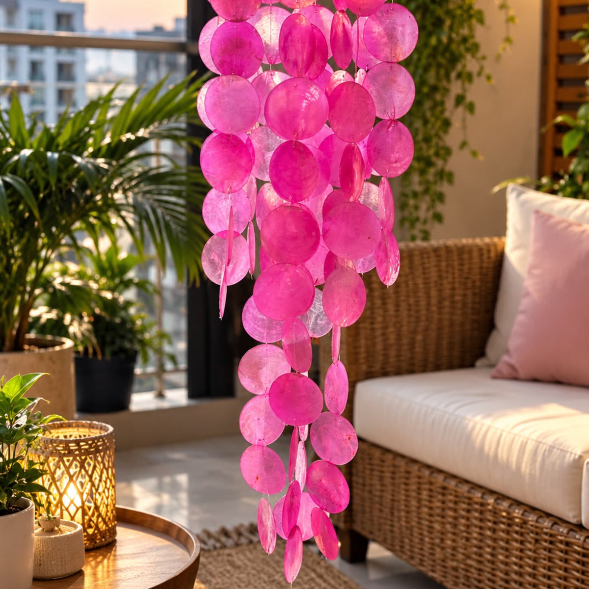 Shell Wind Chime Made of Real Capiz Shells