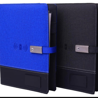 Executive notebook with wireless charger