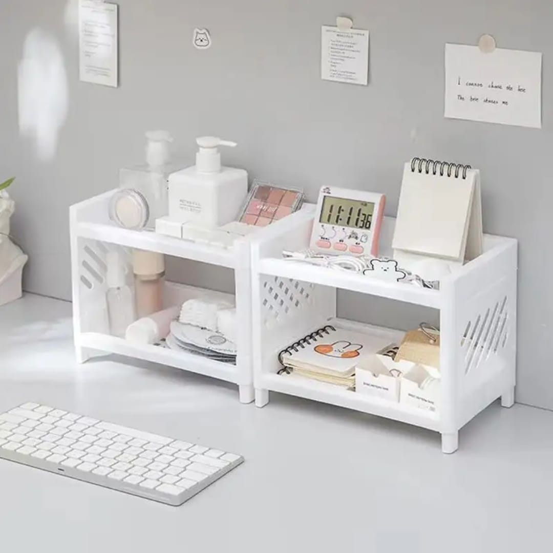 Double layer desktop storage rack