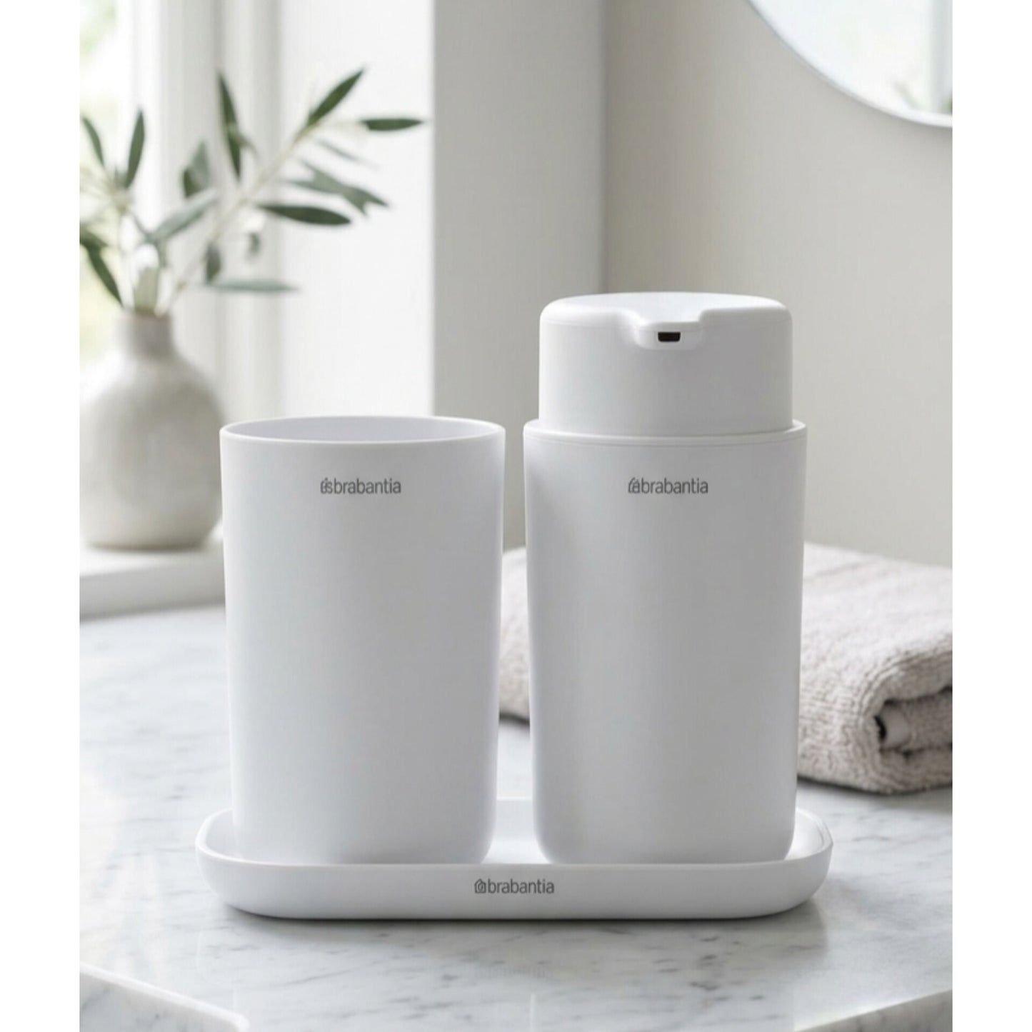 Brabantia Renew Bathroom Accessory Set of 3 White 19908/280382