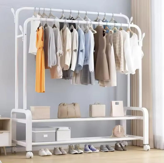Double pole clothing rack