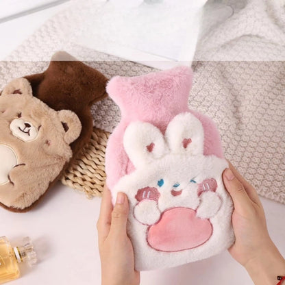 Mini plush hot water bottle