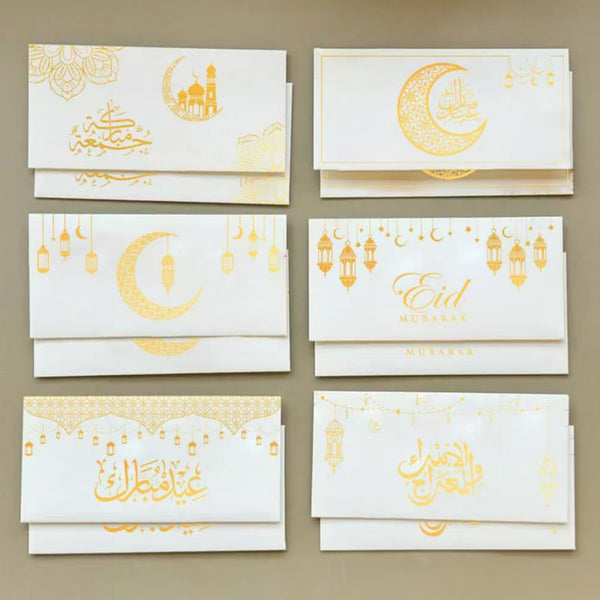 6Pcs Eid Mubarak Envelopes / Money Gift Card  holder