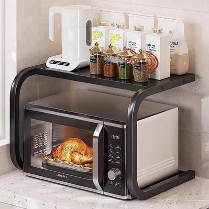 Metallic Microwave Organizer Shelf Stand Gha