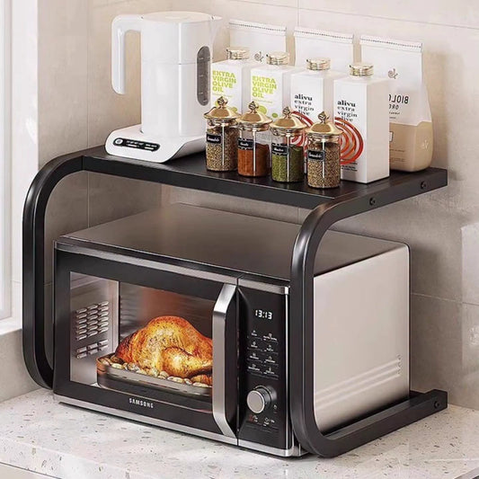 Metallic Microwave Organizer Shelf Stand Gha