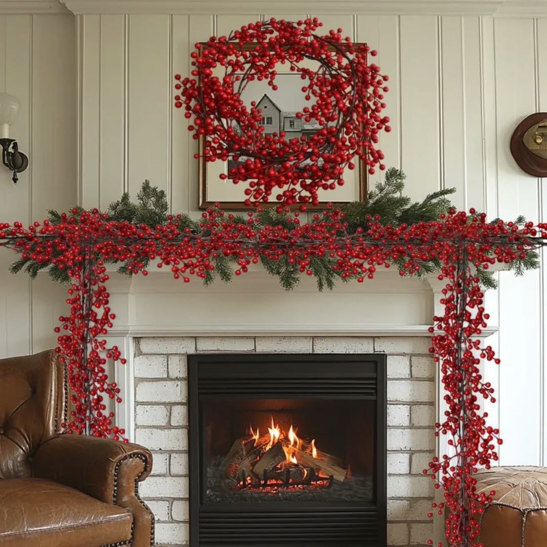 Artificial Red Berry Plants Christmas