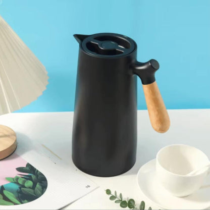 1L Insulated Thermos with Wooden Handle
