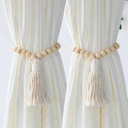 Macrame Curtain Tiebacks With Tassel