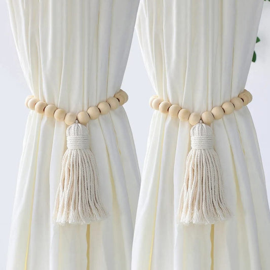 Macrame Curtain Tiebacks With Tassel