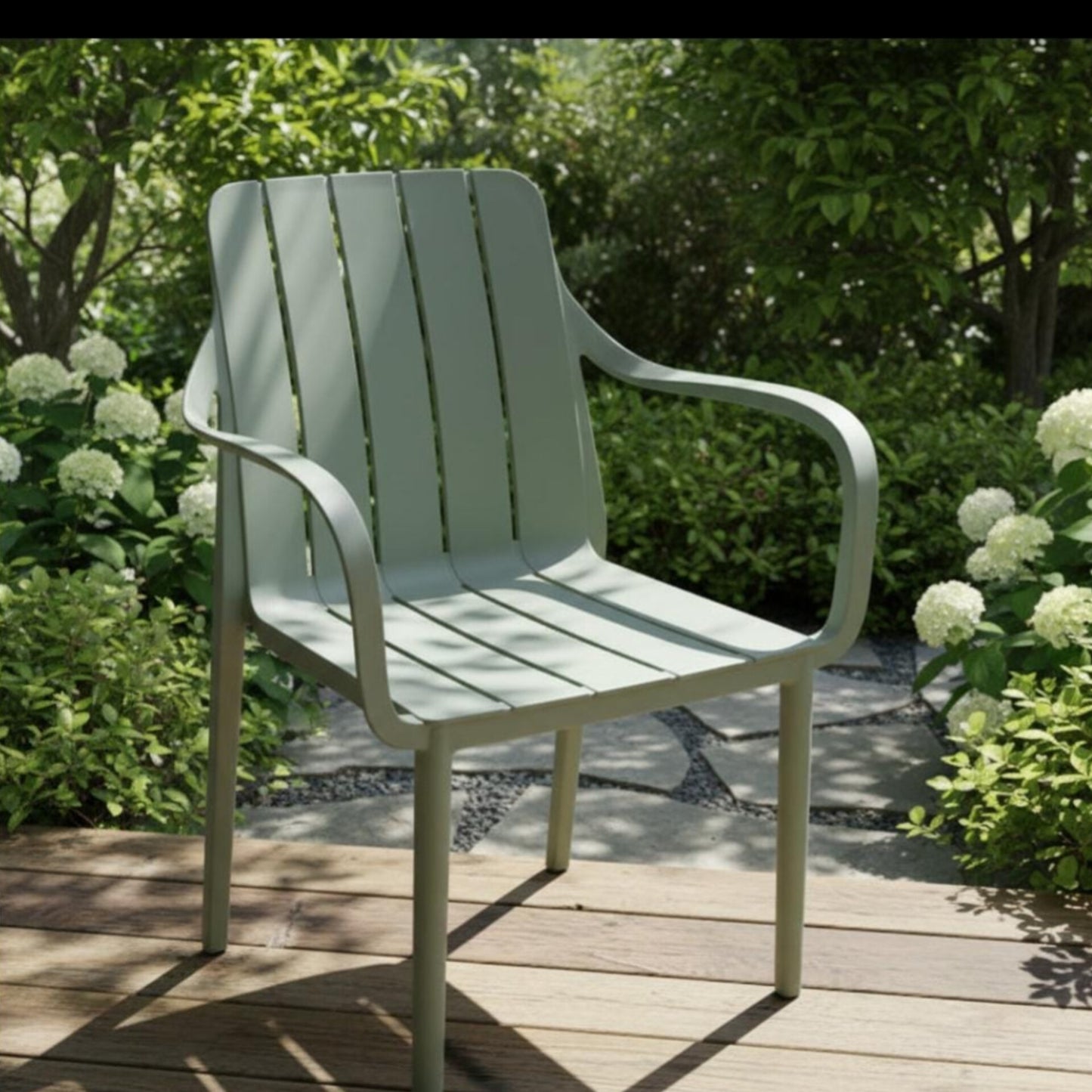 Slotted Plastic Outdoor Armchair