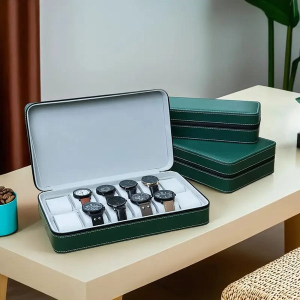 12 Slots  Green Watch Organizer Box
