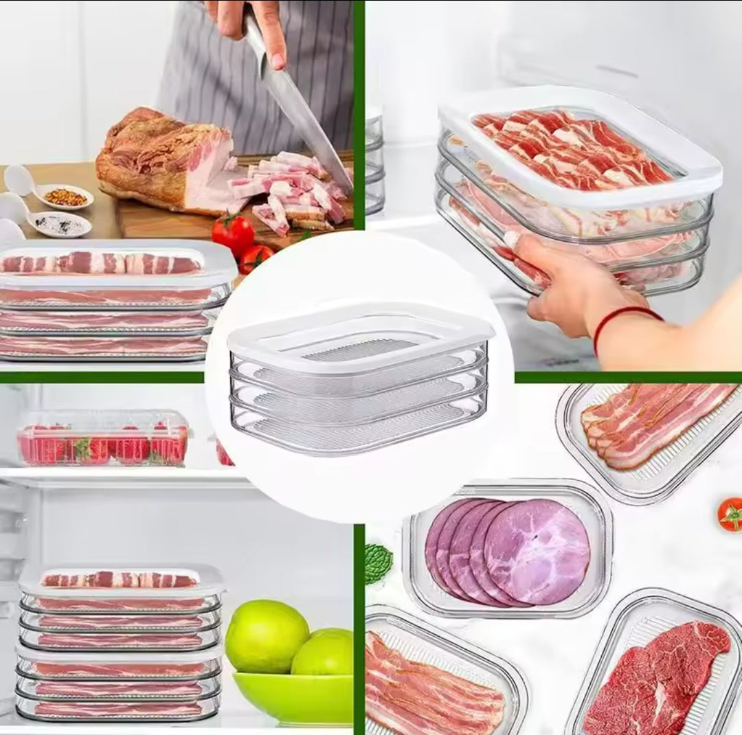 3 in 1 Stackable bacon and cheese containerfood storage container