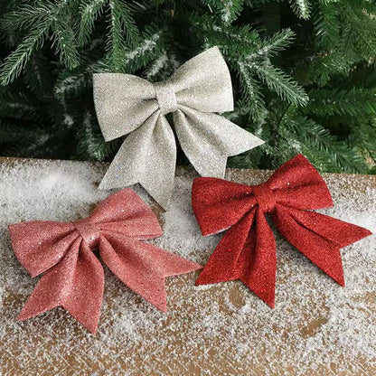 3Pc Christmas Bows Decor
