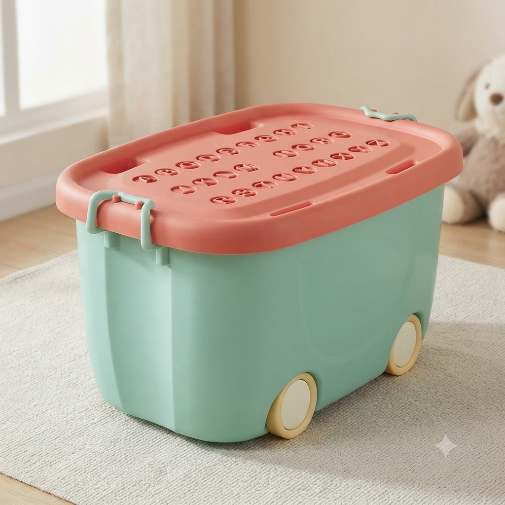 Plastic Storage Box with Wheels