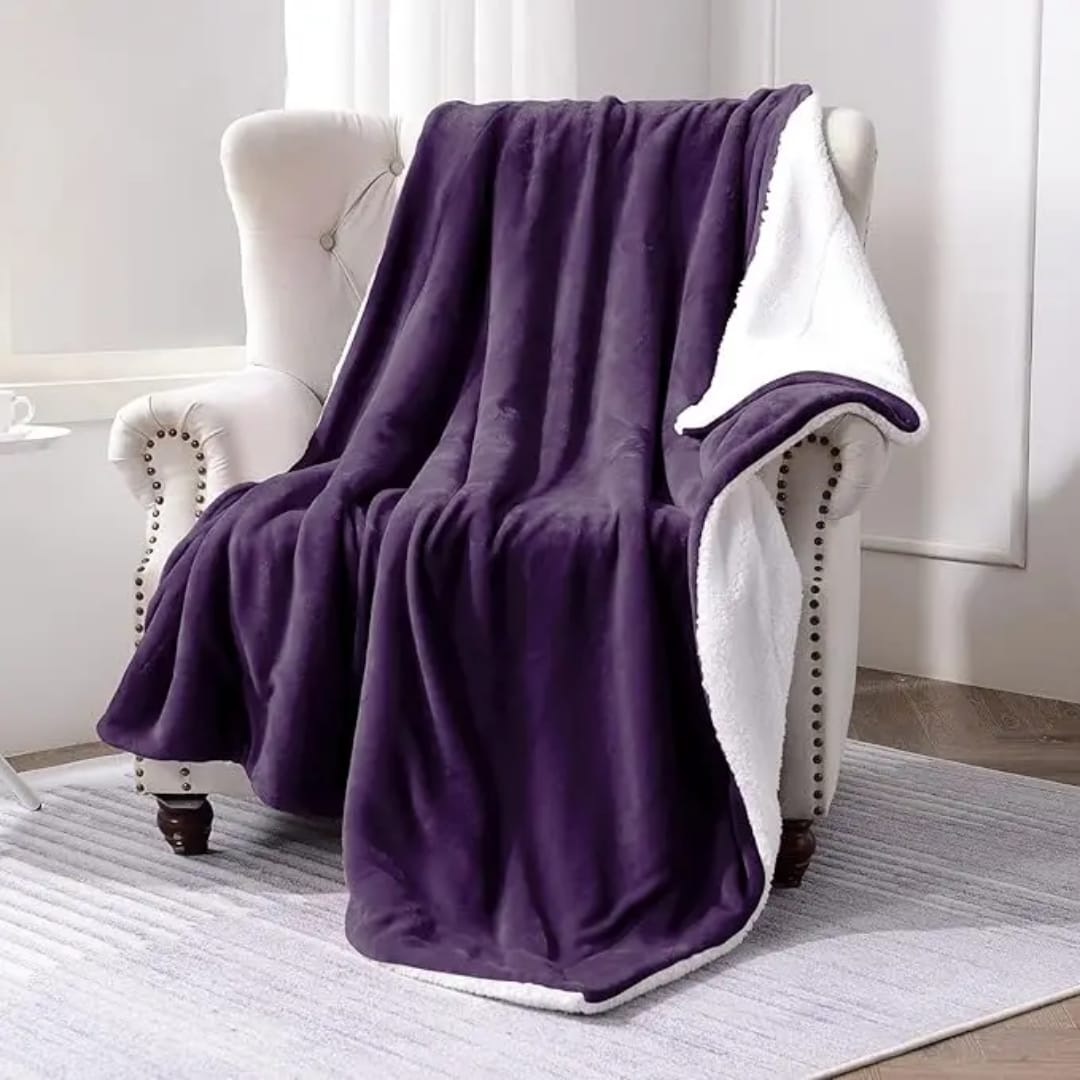 Sherpa flannel throw fleece blanket