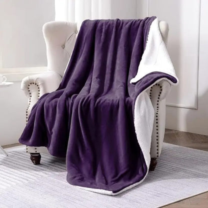 Sherpa flannel throw fleece blanket