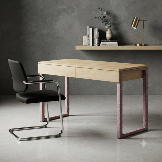 1.2M Wooden Desk with Two Drawers
