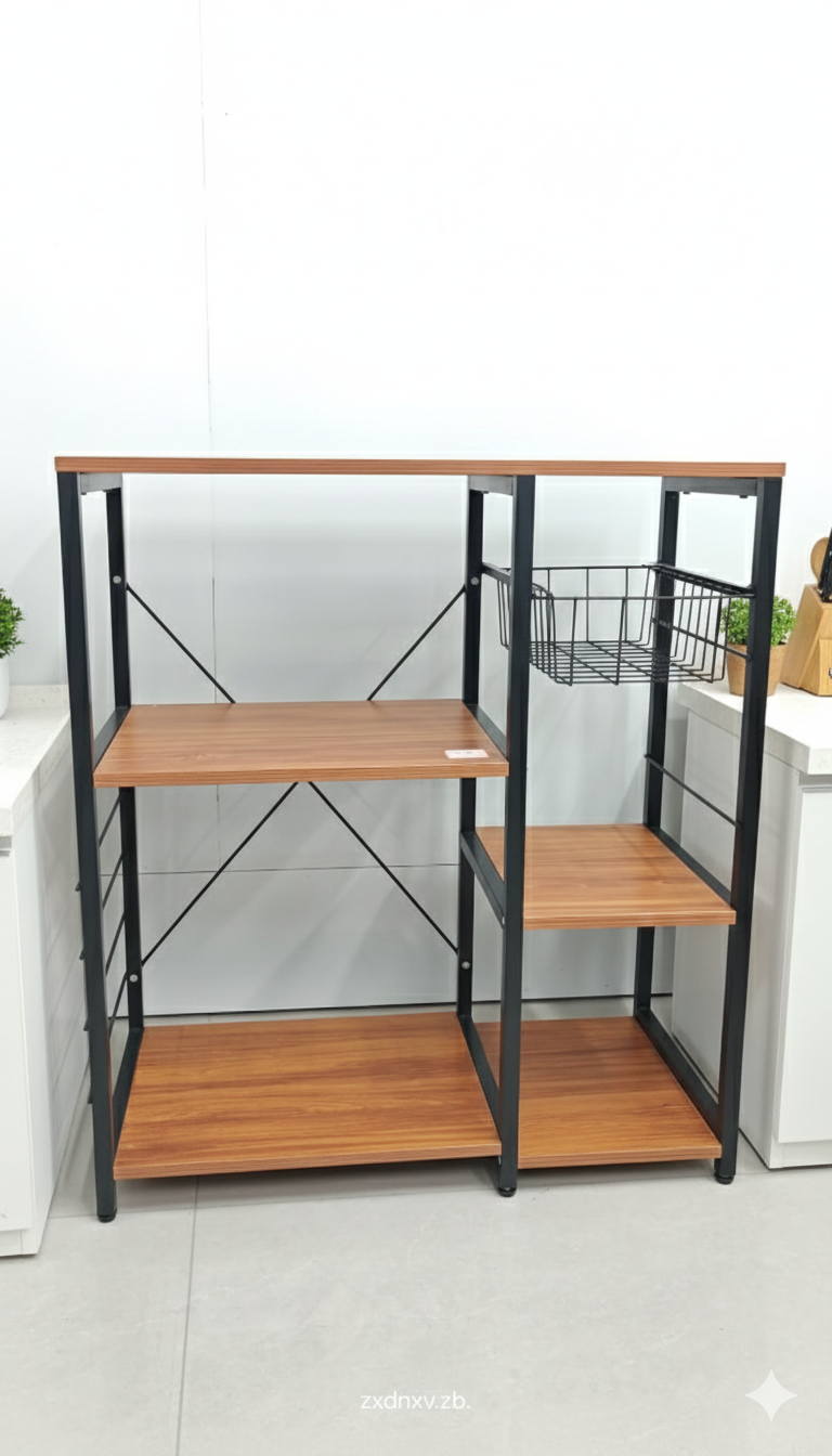 Multipurpose Wood and Metal Storage Rack