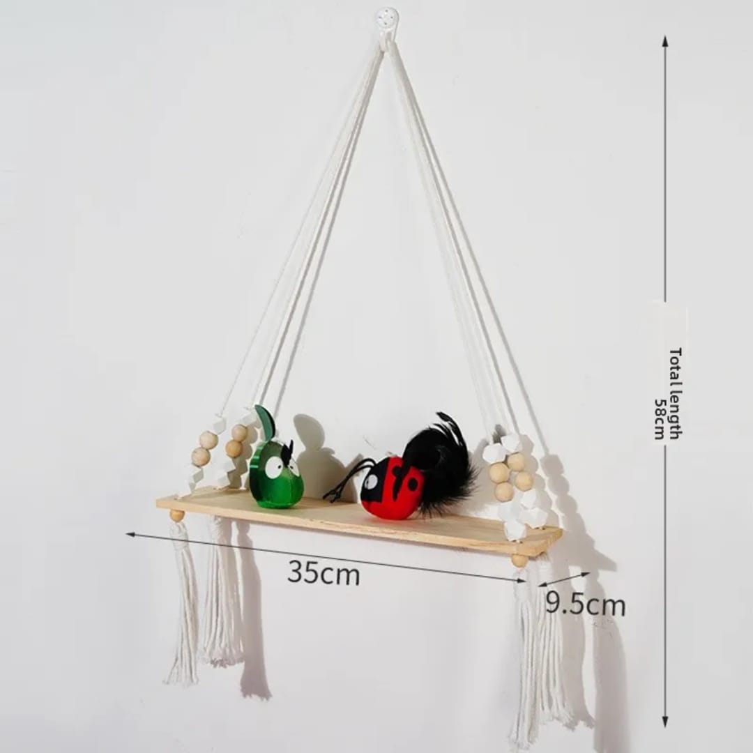 Bohemian wall hanging shelf