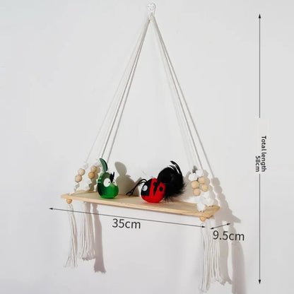 Bohemian wall hanging shelf
