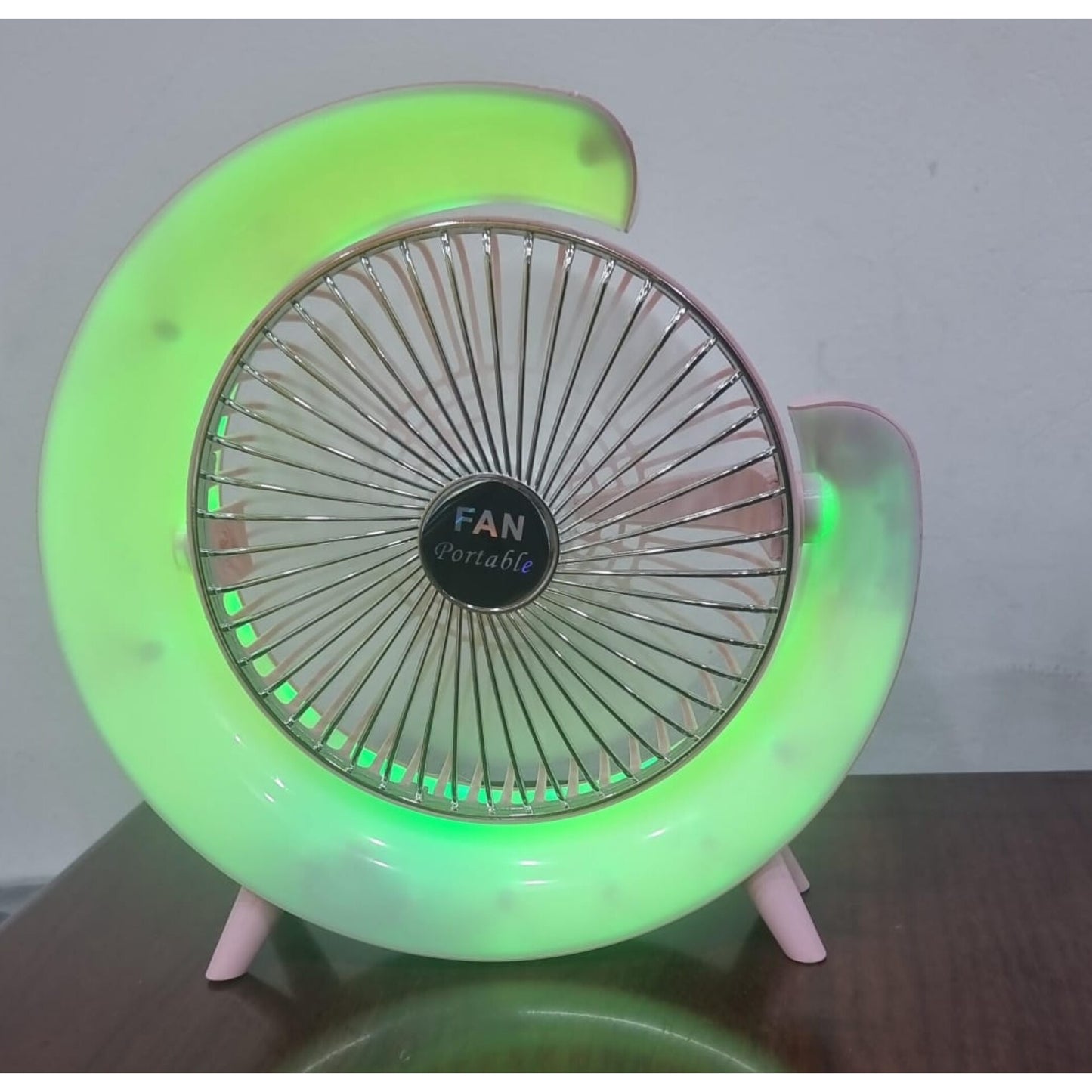 Rechargeable Colourful desktop fan light