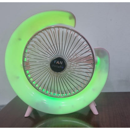 Rechargeable Colourful desktop fan light