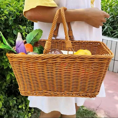 Rattan wicker basket