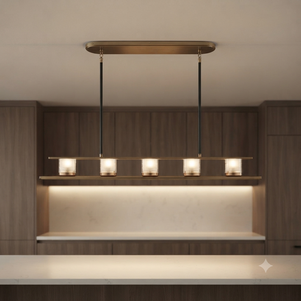 5 Light Kitchen Island Linear Chandelier