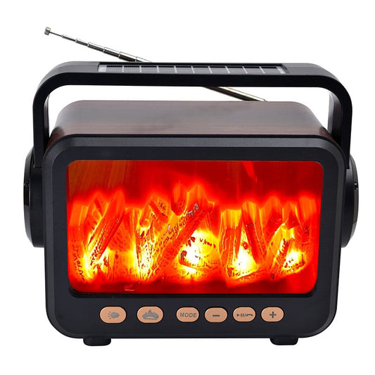 Solar rechargeable fireplace