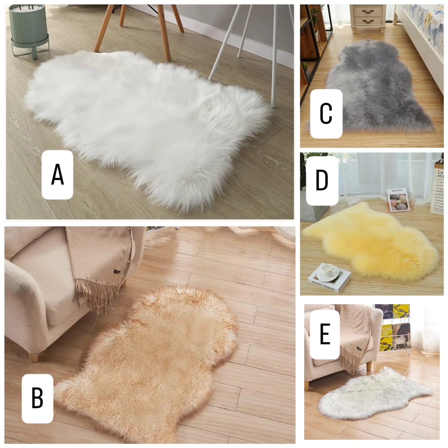Mini faux fur rug