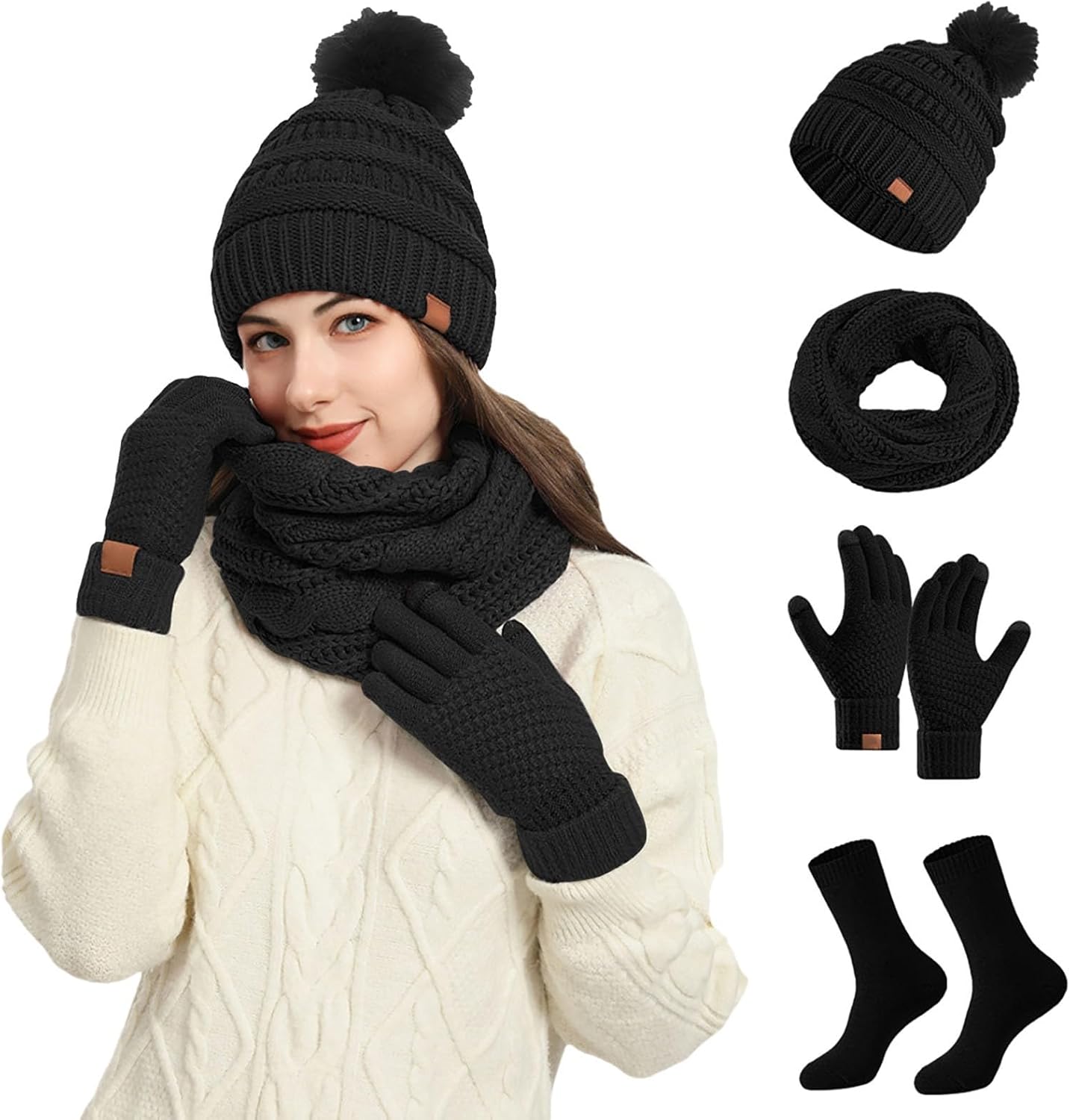 4Pc Knitted Winter Beanie Wear