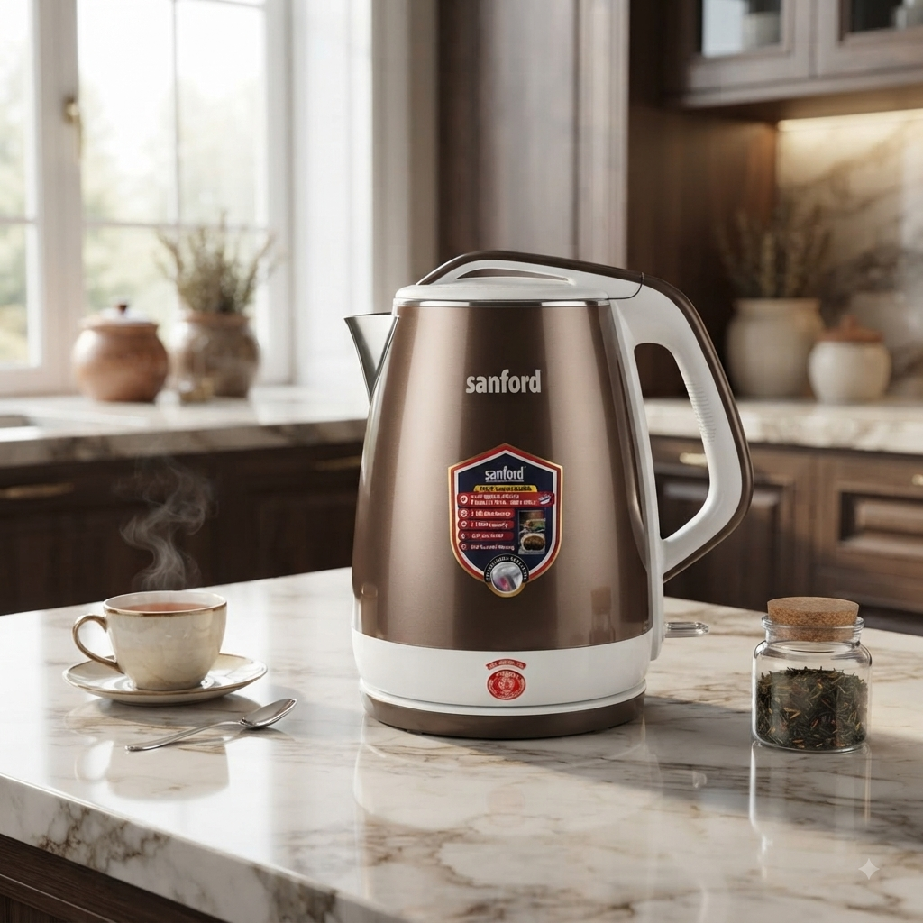 Sanford Electric Kettle 1.7L With 1500W Power and Double Shell Body - SF3364EK