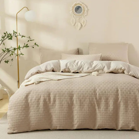 Waffle weaving soft cotton duvet cover