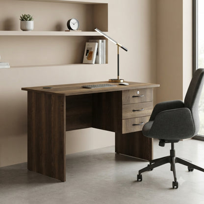 0.9M Wooden Office Desk with Three Drawers