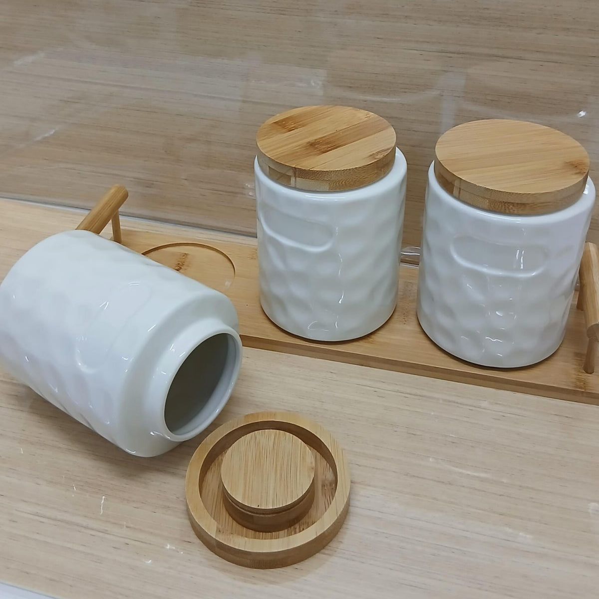 3Pc Tea Sugar Coffee Canister Set