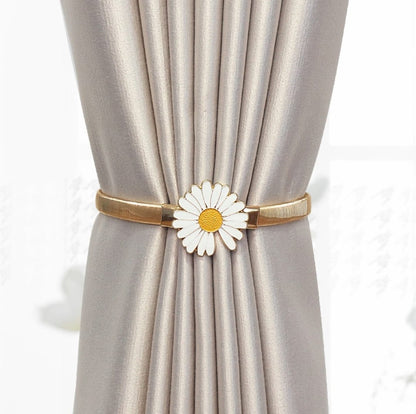 Spring curtain tie-back