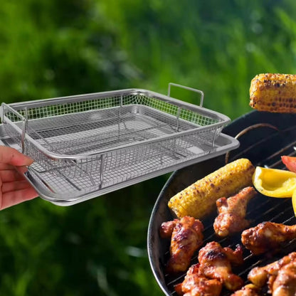 Stainless Steel Grill Basket with Tray