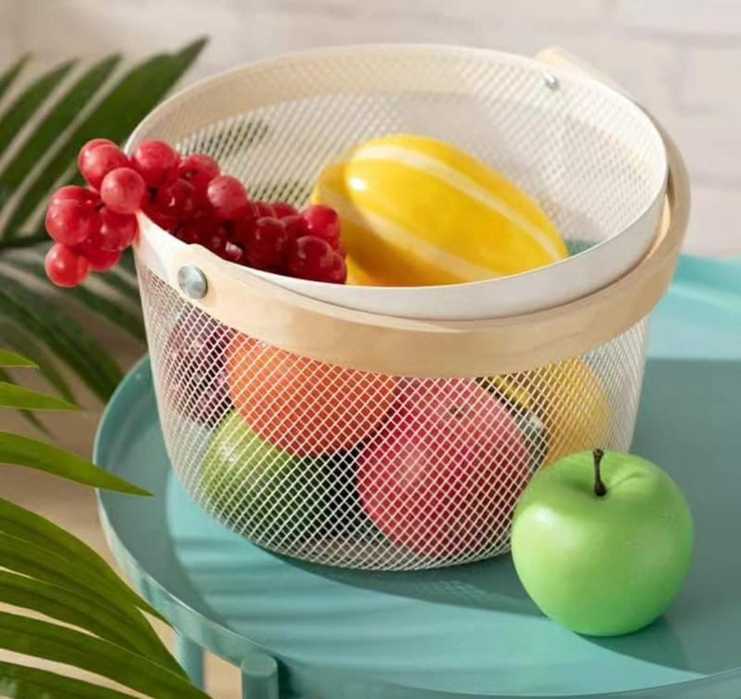 Round pantry mesh wire fruit basket