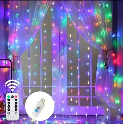3*3M Christmas curtain lights with remote