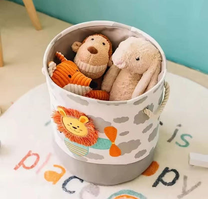 Kids Animal Print Laundry Toy Basket