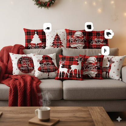 2Pc Christmas Throw Pillow Cases Cushion Covers