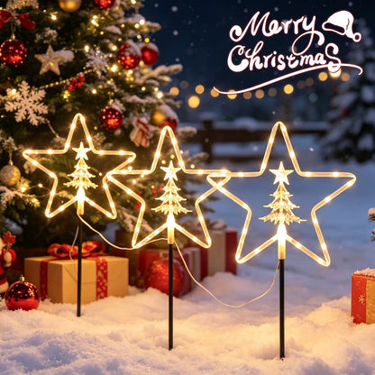 4Pcs Solar Christmas Garden Pathway Light Set Gha
