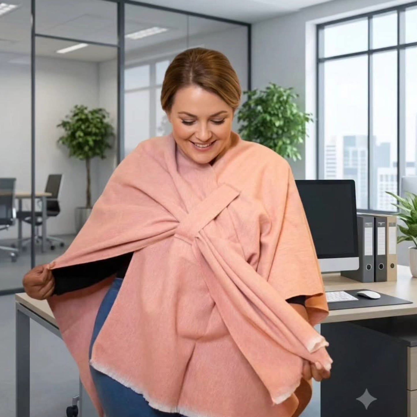 Belted Shawl Poncho