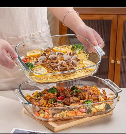 3Pcs glass baking tins