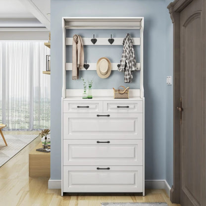 Multi-Function Hallway Shoe Cabinet with Coat Rack