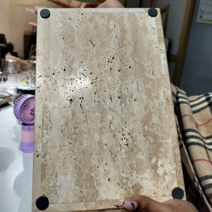 30cm Stone Travertine Decor Tray Gha